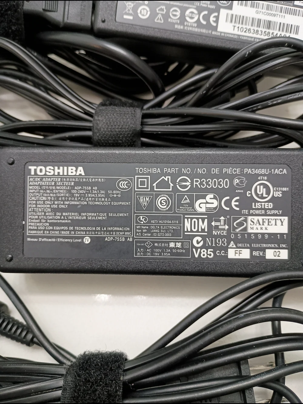 Lot Of 3 Genuine Toshiba Power Adapter Chargers/Battery? ** AS IS ** UNTESTED **